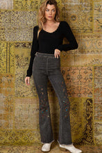 Load image into Gallery viewer, 5487- POL EMBROIDERED MID RISE JEANS-BLACK