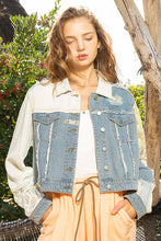 Load image into Gallery viewer, 4619- POL DENIM AND LACE JACKET