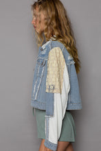 Load image into Gallery viewer, 4619- POL DENIM AND LACE JACKET