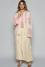 Load image into Gallery viewer, 5297- GAUZE CROCHET BUTTON DOWN TOP-PEACH