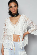 Load image into Gallery viewer, 5464- POL CROCHET CARDIGAN-WHITE