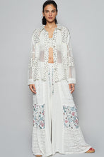 Load image into Gallery viewer, 5299- GAUZE CROCHET BUTTON DOWN TOP-WHITE