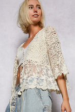 Load image into Gallery viewer, 5465- POL CROCHET CARDIGAN-NATURAL
