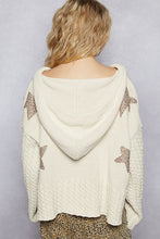 Load image into Gallery viewer, 5425- POL. V-neck hoodie, cropped fit top in chenille sweater