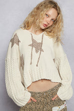 Load image into Gallery viewer, 5425- POL. V-neck hoodie, cropped fit top in chenille sweater
