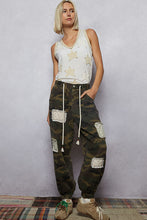 Load image into Gallery viewer, 5428- POL PATCH DRAWSTRING PANTS- OLIVE CAMO