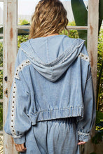 Load image into Gallery viewer, 5311- POL- BALLOON SLEEVE HOODIE JACKET-DENIM