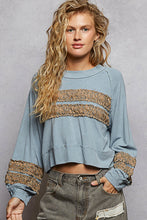 Load image into Gallery viewer, 5757- POL ROUND NECK JERSEY WITH SHIRRING-BLUE