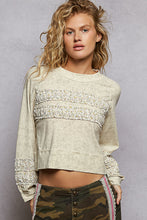 Load image into Gallery viewer, 5478- POL ROUND NECK JERSEY WITH SHIRRING-OATMEAL