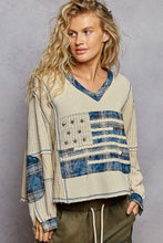 Load image into Gallery viewer, 5761- POL FLAG KNIT TOP-BLUE