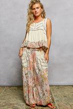 Load image into Gallery viewer, 5969- POL-Square Neck Soft Jersey Floral Trim Boho Tank-CREAM