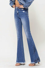 Load image into Gallery viewer, 4003-HIGH RISE FLARE JEANS W/ PANEL HEM DETAIL