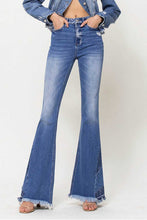 Load image into Gallery viewer, 4003-HIGH RISE FLARE JEANS W/ PANEL HEM DETAIL