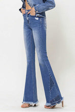Load image into Gallery viewer, 4003-HIGH RISE FLARE JEANS W/ PANEL HEM DETAIL