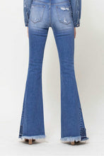 Load image into Gallery viewer, 4003-HIGH RISE FLARE JEANS W/ PANEL HEM DETAIL