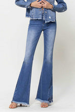 Load image into Gallery viewer, 4003-HIGH RISE FLARE JEANS W/ PANEL HEM DETAIL