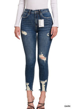 Load image into Gallery viewer, 3576-DISTRESSED HEM ANKLE SKINNY DENIM PANTS
