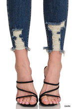Load image into Gallery viewer, 3576-DISTRESSED HEM ANKLE SKINNY DENIM PANTS