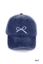 Load image into Gallery viewer, 4912-RIBBON BOW EMBROIDERED BASEBALL CAP