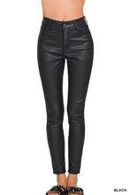 Load image into Gallery viewer, 5612-Faux Leather Stretch Skinny Pants-BLACK
