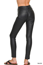 Load image into Gallery viewer, 5612-Faux Leather Stretch Skinny Pants-BLACK