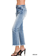 Load image into Gallery viewer, 4915-HIGH RISE STRAIGHT RAW HEM CROPPED DENIM PANTS