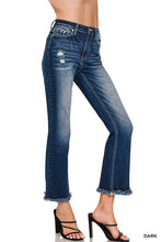 Load image into Gallery viewer, 5614-HIGH RISE STRAIGHT RAW HEM CROPPED JEANS-DARK