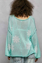 Load image into Gallery viewer, 6019- POL Balloon Sleeve Floral Print Thin Sweater -JELLY MINT