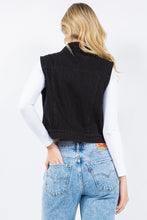 Load image into Gallery viewer, 4608-Iconic Denim Vest Jacket with Rhinestones-BLACK