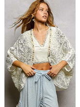 Load image into Gallery viewer, 5891- POL CROCHET CARDIGAN-OFF WHITE