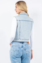 Load image into Gallery viewer, 4609-Iconic Denim Vest Jacket with Rhinestones-DENIM