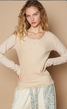 Load image into Gallery viewer, 4666- POL THERMAL LONG SLEEVE TOP-SAND BEIGE