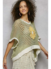 Load image into Gallery viewer, 5927- POL-Round Neck Sleeveless Floral Thin Sweater Top -SAGE