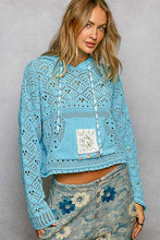 Load image into Gallery viewer, 5906-POL HOODIE CHENILLE TOP-ELECTRIC BLUE