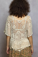 Load image into Gallery viewer, 5900-POL SCALLOPED CROCHET TOP W/BEAD ACCENTS-ONE SIZE