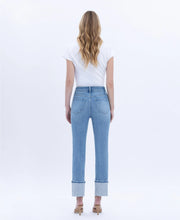 Load image into Gallery viewer, 5559- VERVET HR Rhinestone Cuffed Slim Straight Jeans