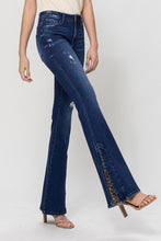 Load image into Gallery viewer, 1235-MID RISE FLARE W LEOPARD TRIM