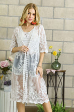 Load image into Gallery viewer, 4149-Lace Crochet Kimono-White
