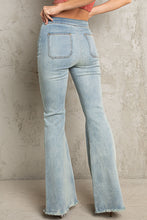 Load image into Gallery viewer, 5486- POL EMBROIDERED MID RISE JEANS-BLUE
