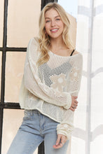 Load image into Gallery viewer, 6528-Lightweight Floral Sweater Top-IVORY
