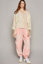 Load image into Gallery viewer, 4810- POL V NECK DROP SHOULDER KNIT TOP-ALMOND
