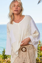 Load image into Gallery viewer, 4811- POL V NECK DROP SHOULDER KNIT TOP-WHITE
