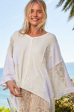 Load image into Gallery viewer, 4811- POL V NECK DROP SHOULDER KNIT TOP-WHITE
