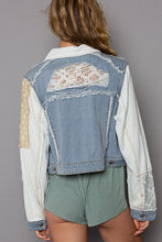 Load image into Gallery viewer, 4619- POL DENIM AND LACE JACKET

