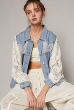 Load image into Gallery viewer, 4593- POL DENIM AND LACE SHACKET
