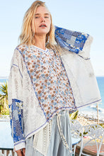 Load image into Gallery viewer, 5307- POL- OVERSIZED KNIT TOP-BLUE MULTI
