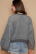 Load image into Gallery viewer, 4831-POL HEART PATCH WEAVE SWEATER-CHARCOAL
