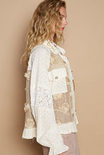 Load image into Gallery viewer, 4621- LACE TRIM SHACKET- MOCHA/CRM
