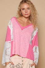 Load image into Gallery viewer, 5007- POL V NECK JERSEY TOP-CANDY PINK
