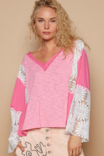 Load image into Gallery viewer, 5007- POL V NECK JERSEY TOP-CANDY PINK
